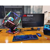 Micro ATX Computer Gaming Case Special-Shaped Cube Design Transparent DIY PC Desktop RGB Cases Tempered Glass MATX ITX Chassis