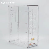 390*170*440mm DIY QDIY full Transparent MicroATX Acrylic Computer Case water cooling Vertical Gaming Chassis gabinete computador