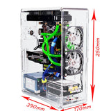 390*170*440mm DIY QDIY full Transparent MicroATX Acrylic Computer Case water cooling Vertical Gaming Chassis gabinete computador