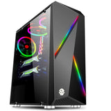 38*18*43.5cm Transparent Toughened glass ATX PC Computer gaming Chassis Case Tower RGB Double Light Strips gabinete computador