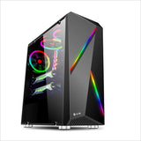 38*18*43.5cm Transparent Toughened glass ATX PC Computer gaming Chassis Case Tower RGB Double Light Strips gabinete computador