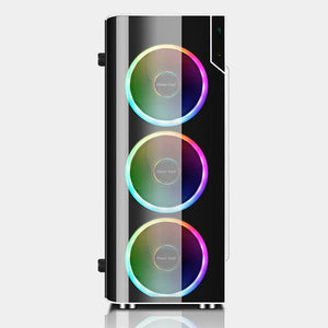 370*188*412mm Gaming Computer PC Case Acrylic Full-side Transparent RGB Vertical Water Cooling Chassis ATX desktop gamer case