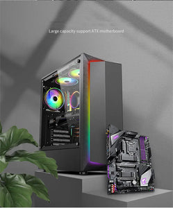 PC Case Side Transparent RGB Light Bar Supports ATX Motherboard 120 Water-cooled Office Home Gaming Chassis