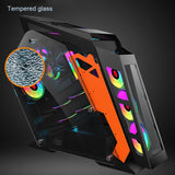 Transparent Tempered Glass Side Panel DIY Gaming Computer Case With LED Board Support MATX ATX Water Cooling Air-cooled PC Case