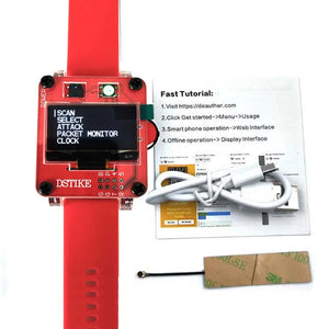 Latest Deauther Watch X Red Color Development Arduino Smart Watch With ESP8266 Deauther Software