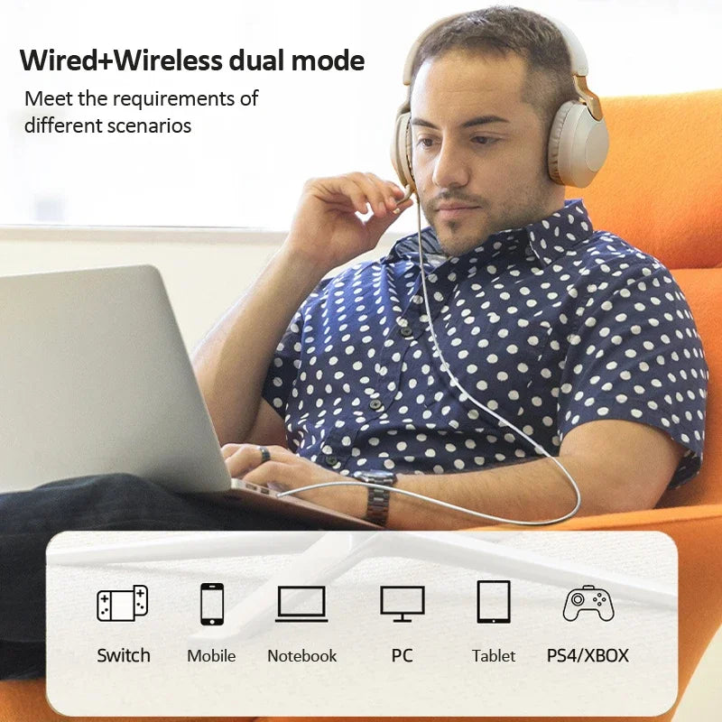 B2 Wireless Headphones Bluetooth-compatible 5.1 Stereo Music Subwoofer Earphones External Folding Gaming Headses With Microphone