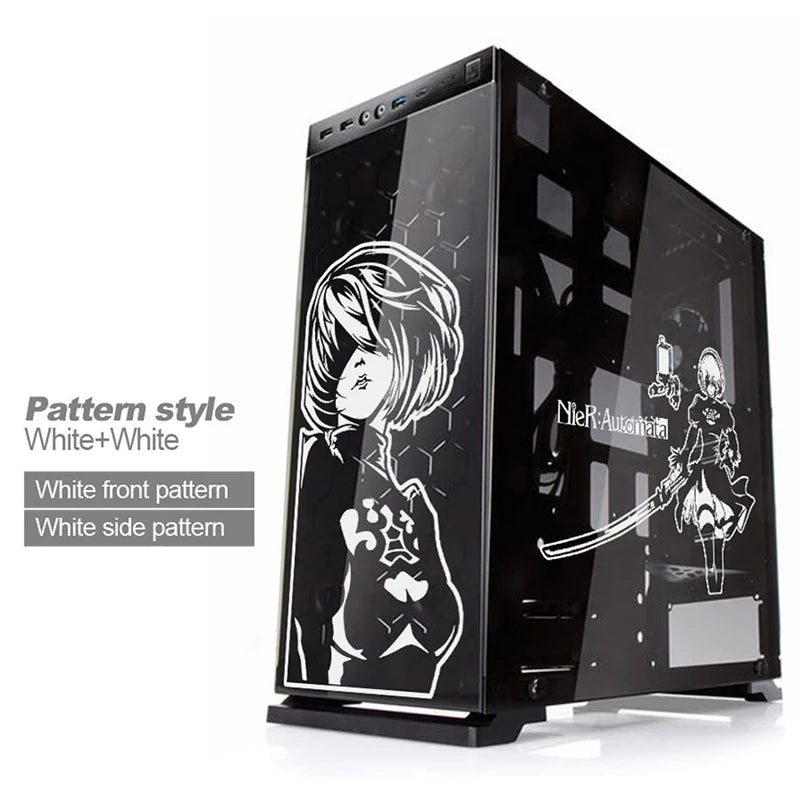 Anime Removable Waterproof Sticker ATX Gaming PC Case Stickers Mid Tower Computer Decorative Decal