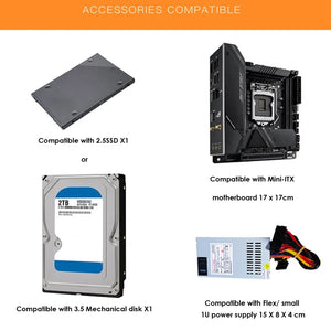 A09 HTPC Computer Case Mini ITX Gaming PC Chassis Desktop Chassis USB2.0 Computer Case Home Computer Case