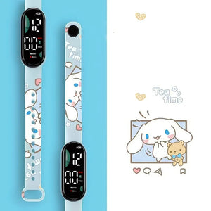 Latest Cartoon Fashion Watch Pochacco Cinnamoroll Electronic Watch Smart Bracelet Black Rice Anime Character Student Watch