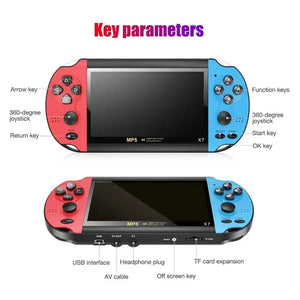 X7 Handheld Game Console With 10000+ Classic Games 1500mAh Rechargeable Battery Ideal Gift For Kids Game Player