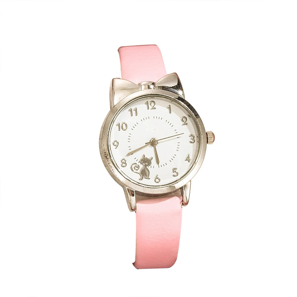 Korean Latest Design Cat White Ladies Trendy Quartz Watch Fashionable Simple Style Quartz Wristwatch Reloj Mujer Free Shiping