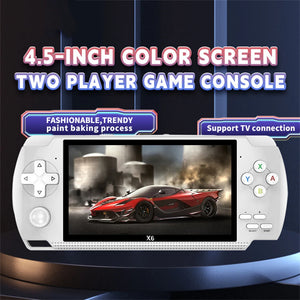 X6 Handheld Game Consoles 4.5-inch High-definition Screen Built-in 10000 Games Retro Game Console Audio Player Support TF Card