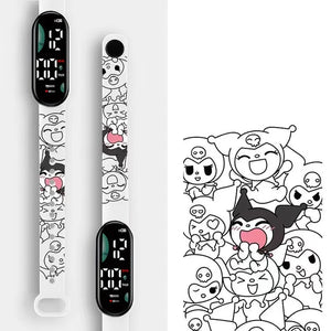 Latest Cartoon Fashion Watch Pochacco Cinnamoroll Electronic Watch Smart Bracelet Black Rice Anime Character Student Watch