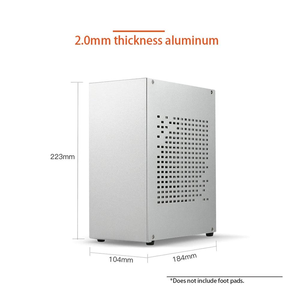 All Aluminum 2.0mm HTPC Mini ITX A4 Chassis Game Computer Support Graphics Card RTX2070 I5 Discrete Display Case K39 A07 A39