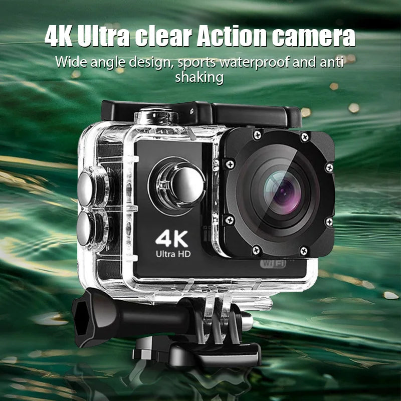 4K Action Camera Wifi Underwater Waterproof Motorcycle Video Recording Camera Sports Cameras Remote Control Outdoor Mini Cam