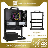 PC Open Case Gamers Cabinet ATX MOD Chassis Rack DIY Computer Base Frame Desktop MATX Aluminum Creative ITX EATX Tower Gaming