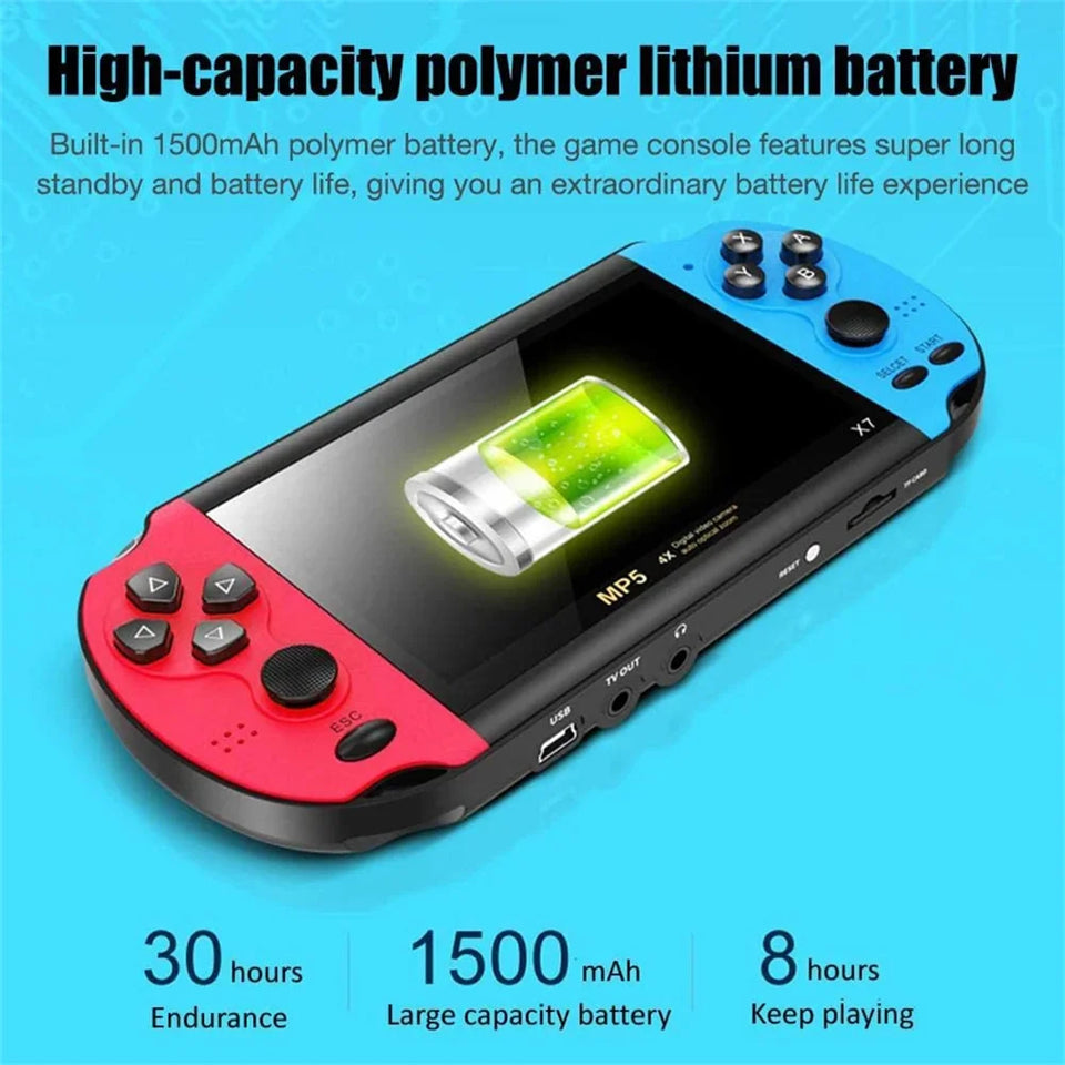 X7 Handheld Game Console With 10000+ Classic Games 1500mAh Rechargeable Battery Ideal Gift For Kids Game Player