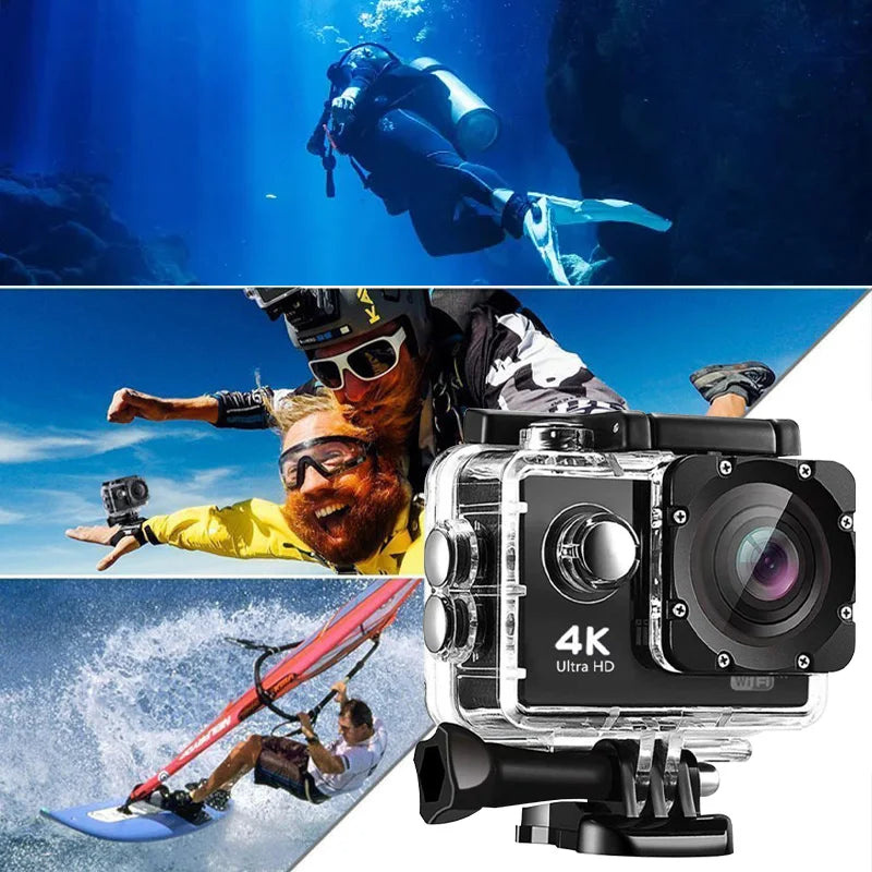 4K Action Camera Wifi Underwater Waterproof Motorcycle Video Recording Camera Sports Cameras Remote Control Outdoor Mini Cam