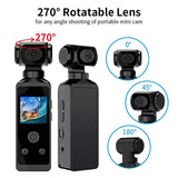 4K Action Camera Pocket Wifi Mini Sports Camera  270° Rotatable Sports Photo Video Vlog Recorder with Microphone Waterproof Case